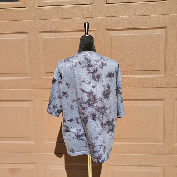 Women's Black and Gray Tie-Dye Casual Oversized T-Shirt Size Medium - Picture 14 of 16